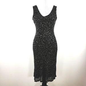 Vintage Stenay 100% Silk Beaded Dress made in India